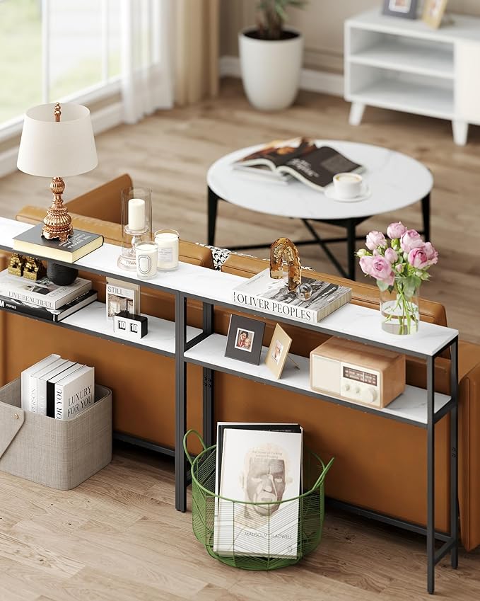 VASAGLE Console Table, 2-Tier Narrow Sofa Table - Image 6