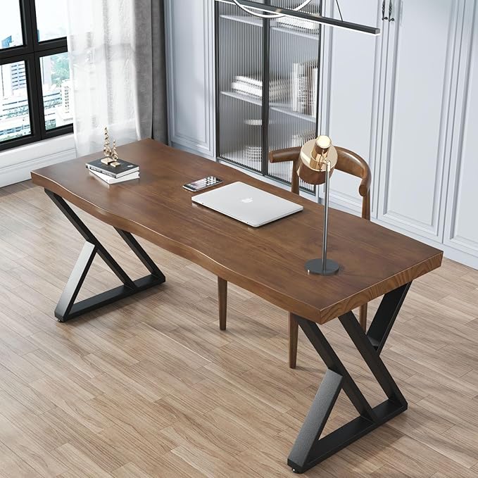Rustic Style Solid Wood 55-inch Computer Desk - Image 6