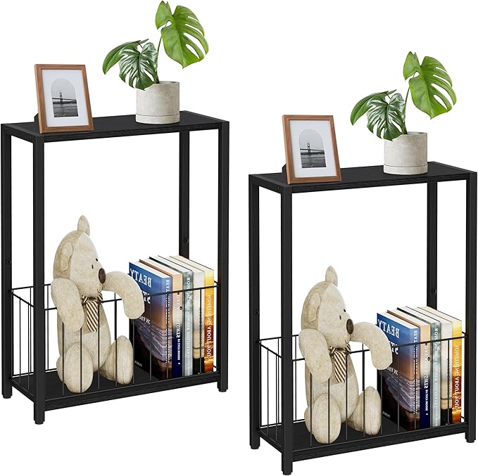 Narrow Side Tables Set of 2 by Homleke