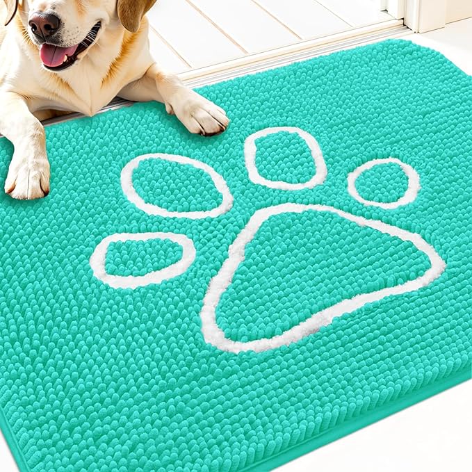 OLANLY Door Mat for Muddy Dog Paws 30x20, Ultra Absorbent Chenille Mud Doormat by OLANLY