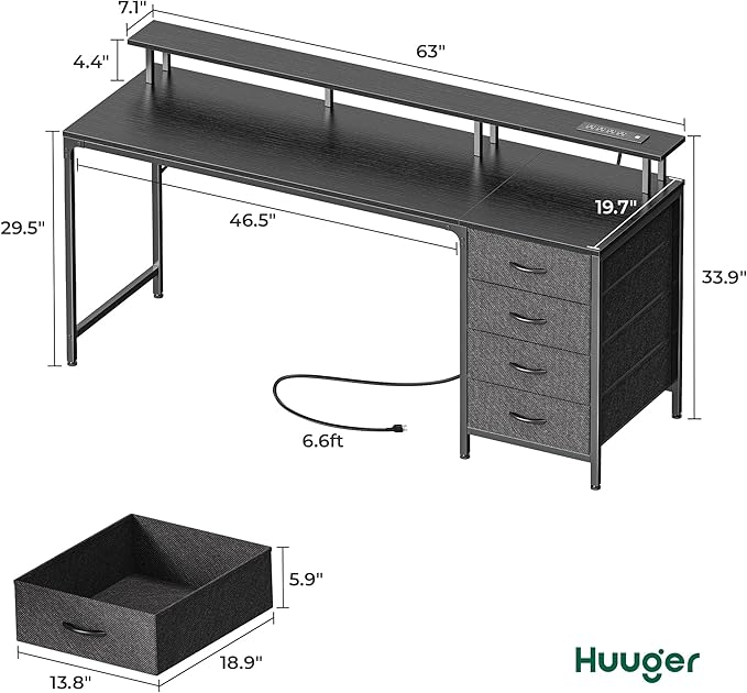 Huuger 63 Inch Computer Desk - Image 2
