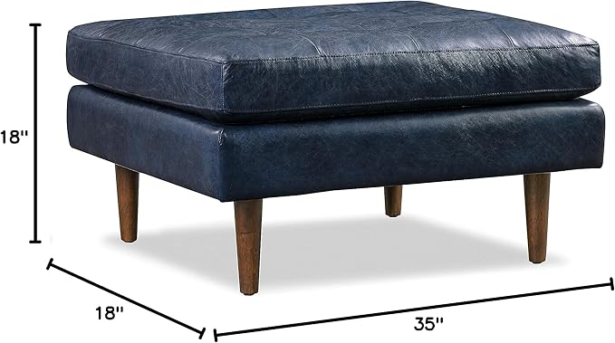 POLY & BARK Napa Ottoman in Full-Grain Semi-Aniline Italian Tanned Leather in - Image 3