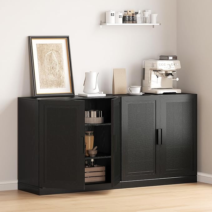 Buffet Cabinet, 4-Doors Sideboard Cabinet - Image 3