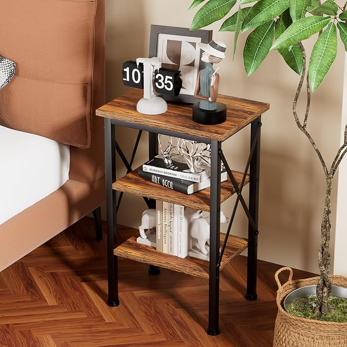 VECELO Modern Nightstands X-Design Side End Table Night Stand - Image 6