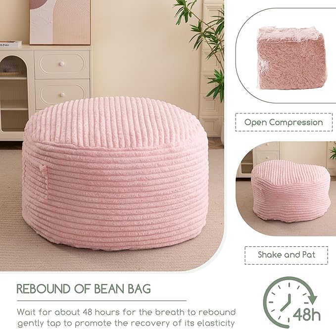 Giant Bean Bag Chair Bed for Adults, Convertible Beanbag Folds from Lazy Chair - Image 7