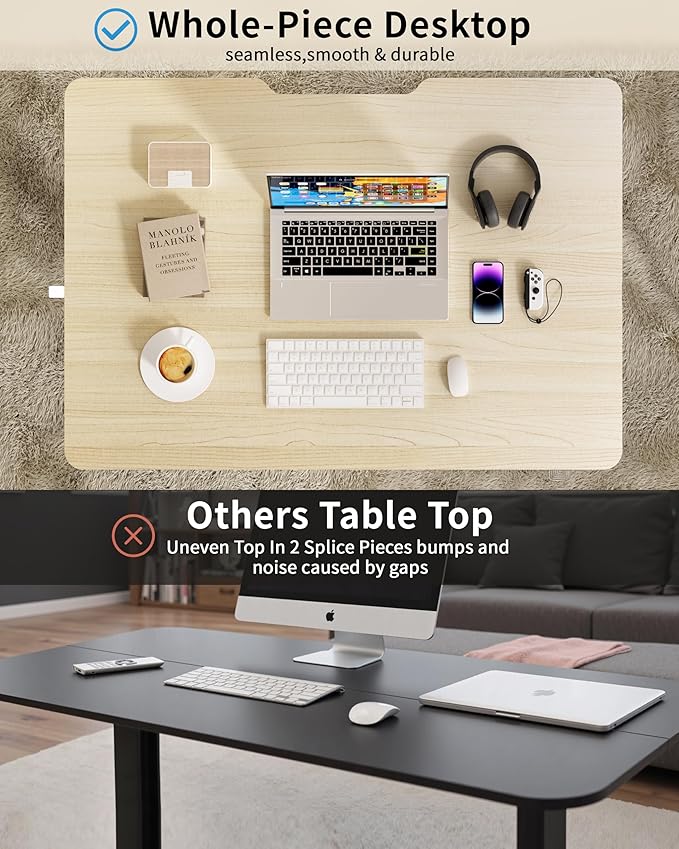 Okin Small Electric Standing Desk, Oak Sit to Stand Computer Workstation - Image 4