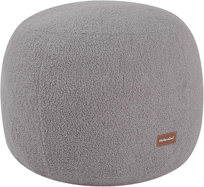 MeMoreCool Stuffed Round Pouf Ottoman Foot Rest, Floor Pouf Foot Stool by MeMoreCool