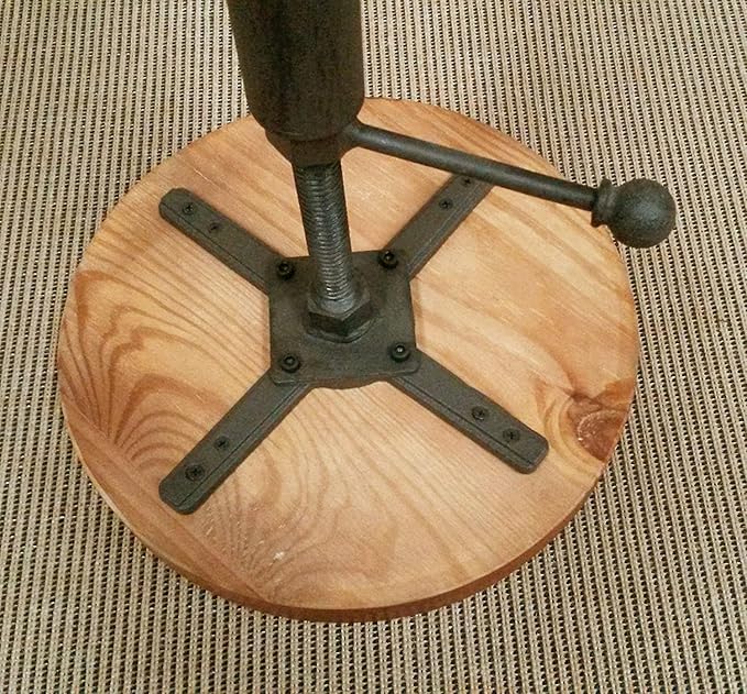 Topower Industrial Retro Vintage Farm Wooden Tractor Stool Kitchen Swivel - Image 8