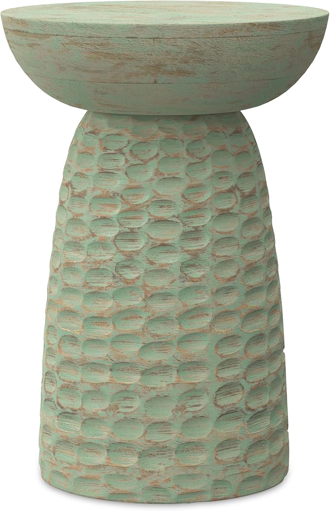 SIMPLIHOME Boyd 13-inch Wide Solid Mango End Table in Green Wash, - Image 6