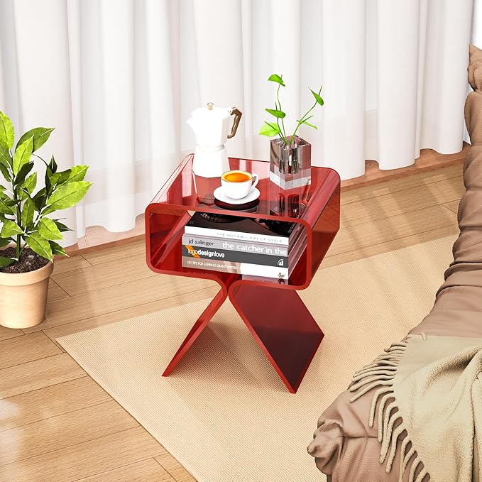 Acrylic Nightstand Side Table Modern Design Clear Home Decor Display End Table - Image 7