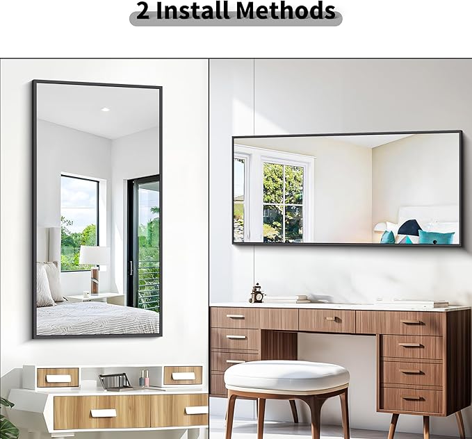 BONEWEI Bathroom Mirror, 24x48 inch Wall Mirror - Image 7