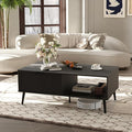 41.34''D Coffee Table, 2-Tiers Farmhouse Coffee Tables by IDEALHOUSE
