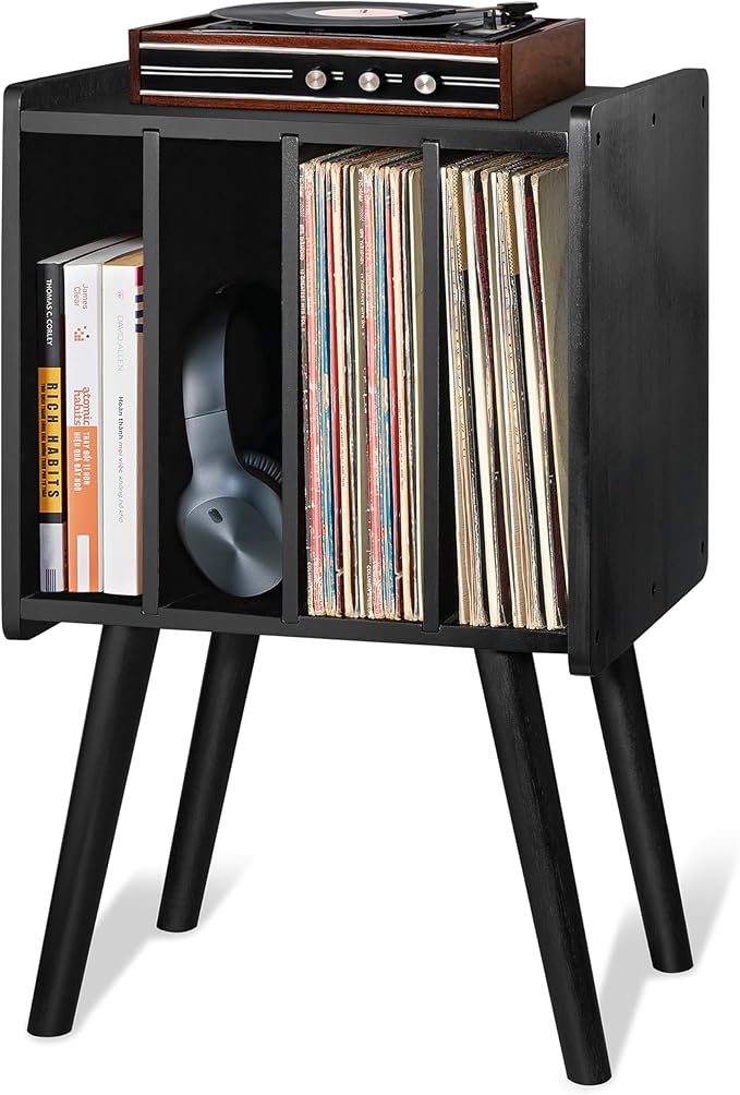 Wooden LP Record Player Stand by 2BHOME