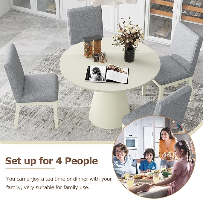 Wooden Kitchen Round Dining Table - Image 5