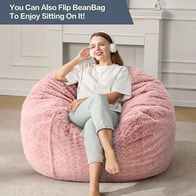 4ft Bean Bag Chairs for Adults Large Beanbag Chair - Image 3