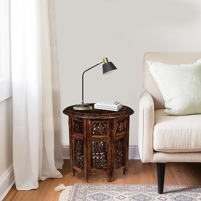 Round Wood Coffee Table - Image 9