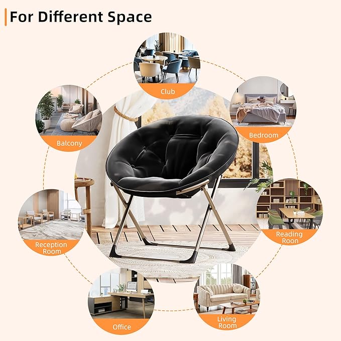 Comfy Saucer Chairs, Cozy Faux Fur Living Room Chair - Image 5