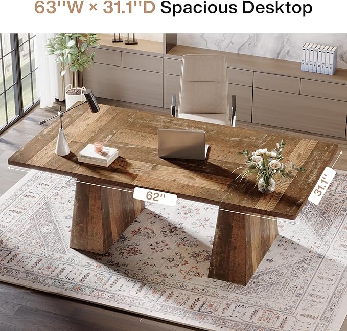 Tribesigns 63-Inch Executive Desk, Large Office Computer Desk - Image 6