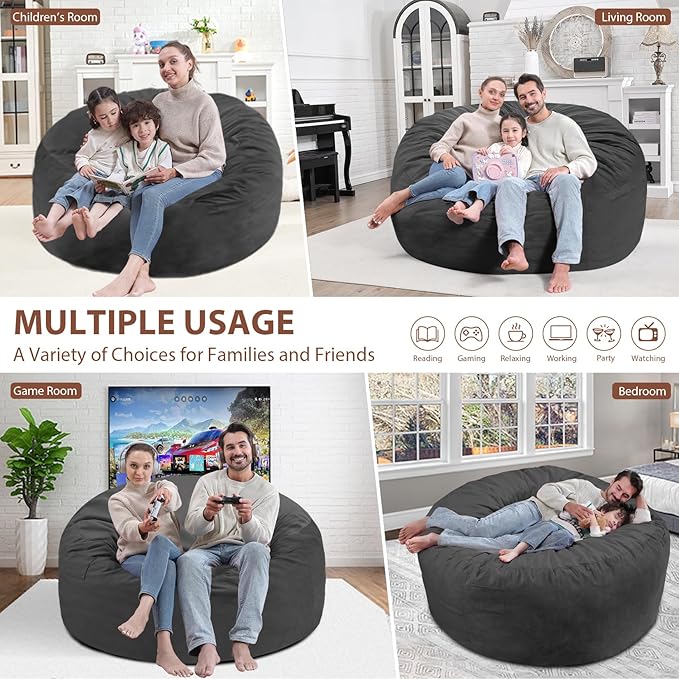 5FT Bean Bag Chair, Large Bean Bag Chairs - Image 4