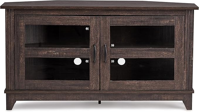 ROCKPOINT Modern Farmhouse 44inch Corner Universal TV Stand Living Room Storage - Image 2
