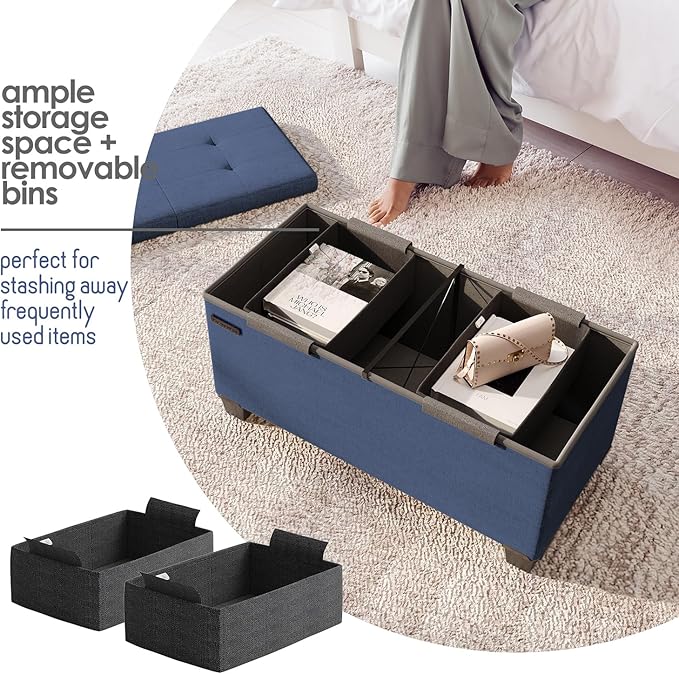 STORAGEBUD Storage Ottoman Bench - Image 3