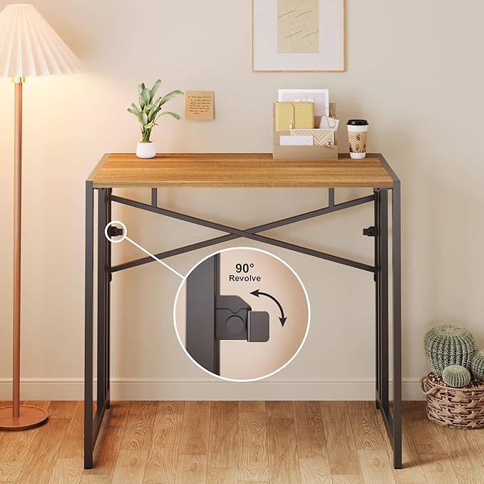 Narrow Folding Computer Desk 35 inch, Writing Gaming Computer Camping Desk - Image 9