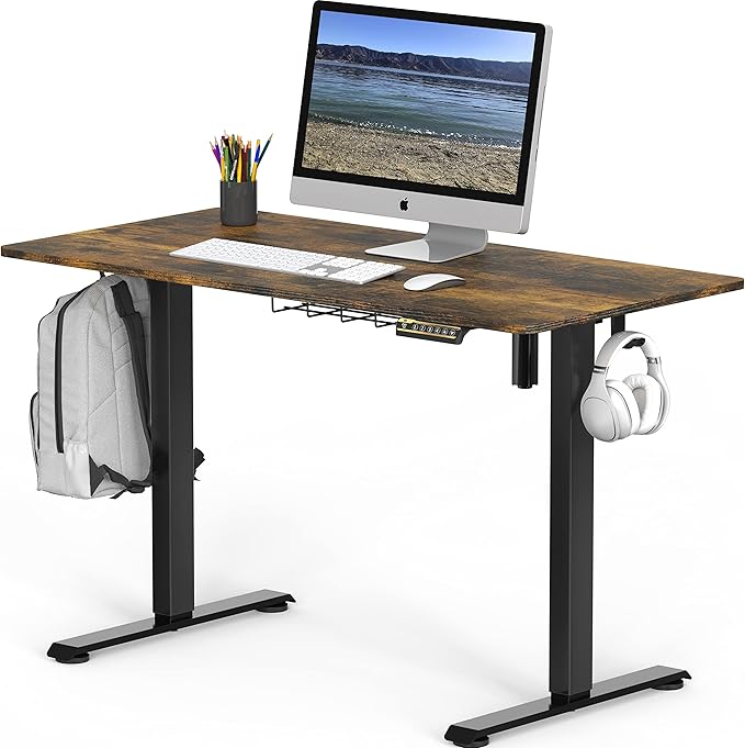 SHW 40 x 22 Inches Electric Height Adjustable Sit to Stand Desk - Image 4