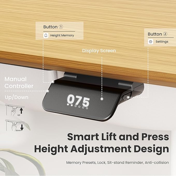 COLAMY Electric Adjustable Standing Desk – 48 x 28 Inch Sit Stand Desk - Image 4