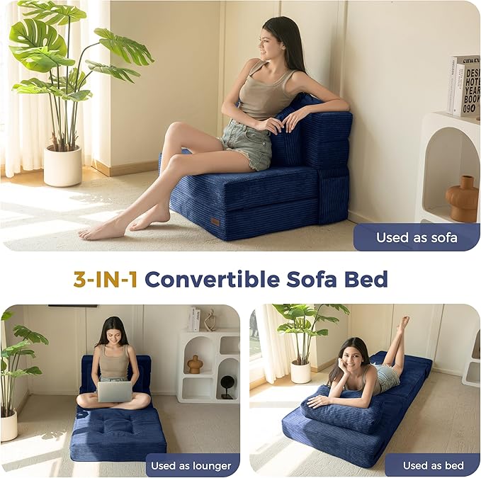 MAXYOYO Convertible Sofa Bed, Fold Out Single Sleeper Sofa - Image 5