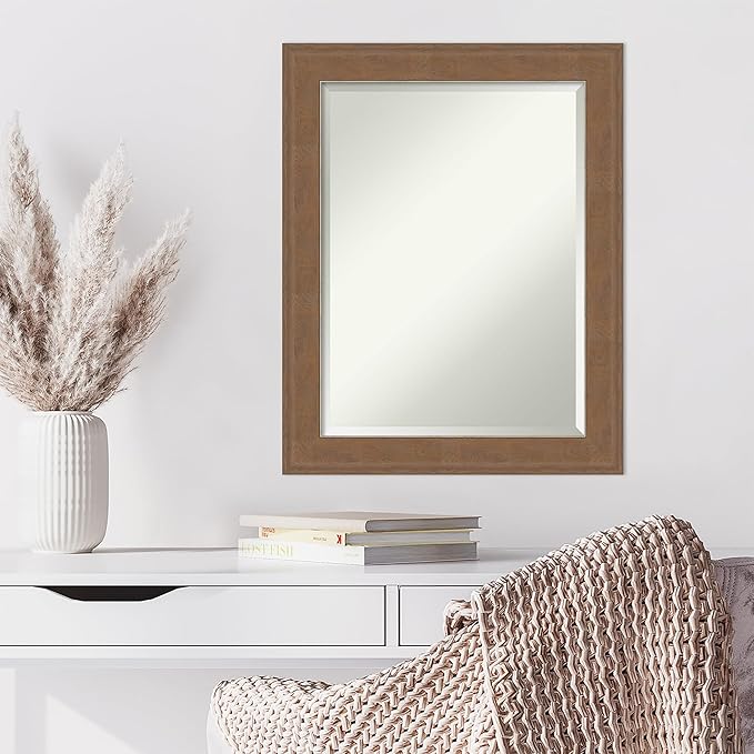 Amanti Art Brown Wall Mirror 29x23 Alta Medium Brown Rectangle Bathroom Mirror - Image 6
