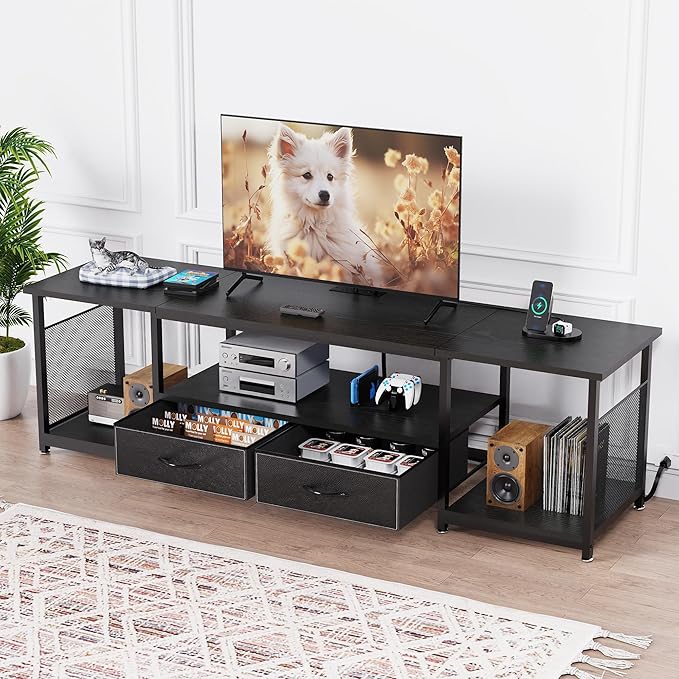 TV Stand with Drawers and Power Outlets by eiskah