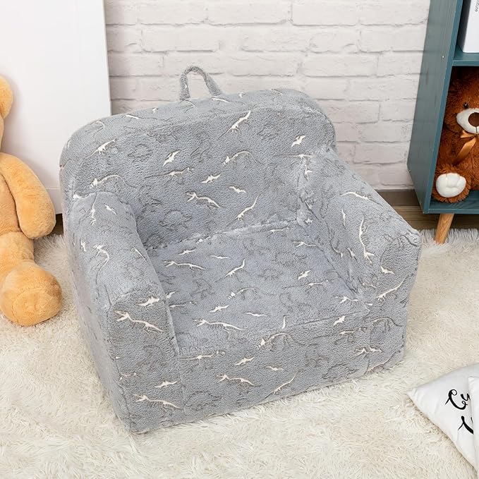 ALIMORDEN Kids Ultra-Soft Snuggle Foam Filled Chair, Glow-in-The-Dark Dinosaurs - Image 9
