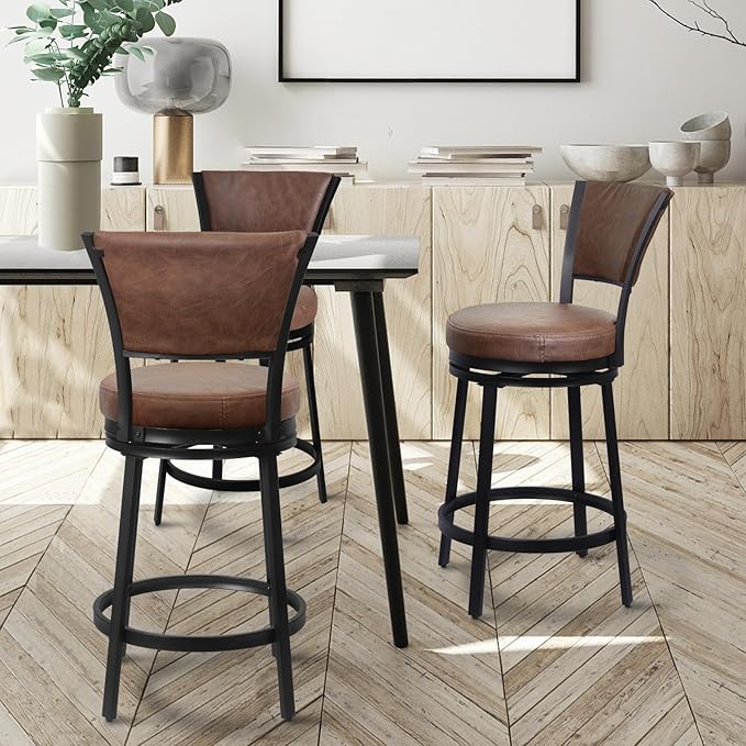 Bar Stools, Counter Height Barstools Set of 2, Modern Upholstered Counter Stools - Image 7