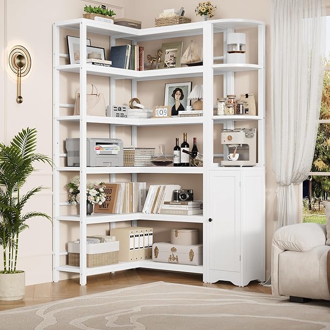 Keyluv 72" Tall Corner Bookshelf - Image 8