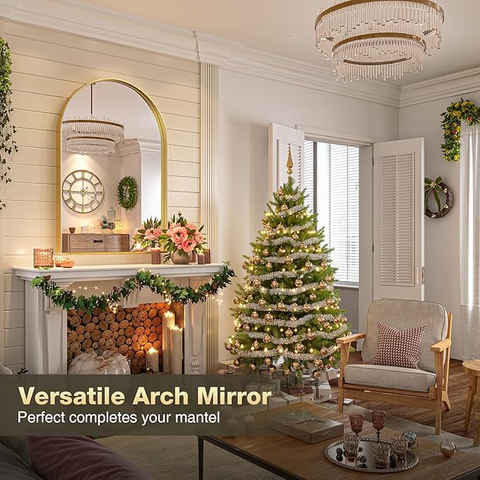 Brightify Arched Mirror, Arched Wall Mirror, 24 x 40 Inch Gold Arch Mirror - Image 3