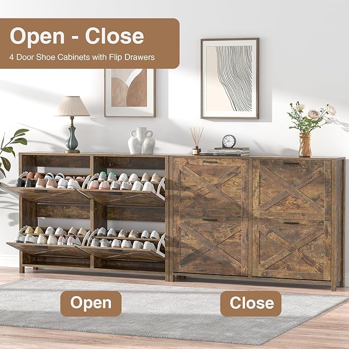 47" W Large Shoe Storage Cabinet - Image 4