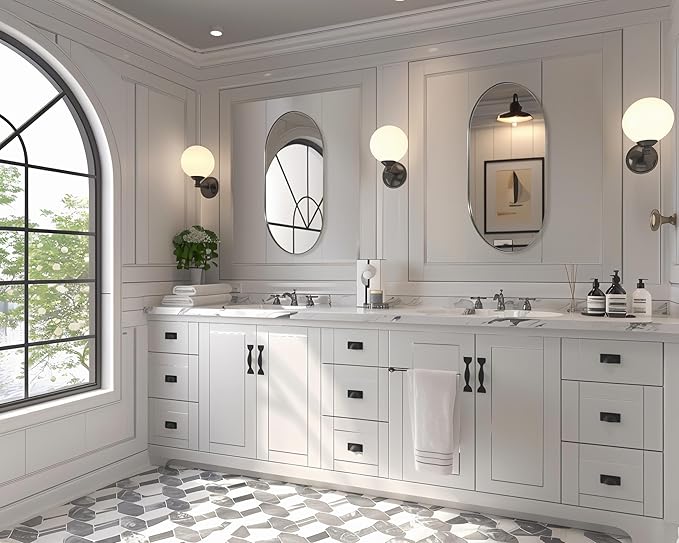 ANDY STAR Brushed Nickel Oval Bathroom Mirror, 20x33 inch Pill-Shaped Mirror - Image 3