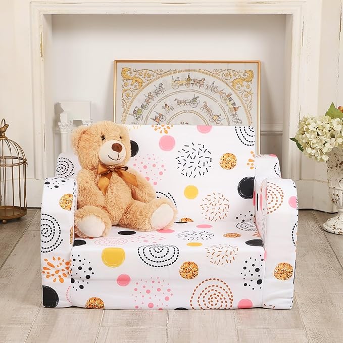 Firework Kids Sofa, 2-in-1 Kids Couch Fold Out, Convertible Sofa to Bed - Image 6
