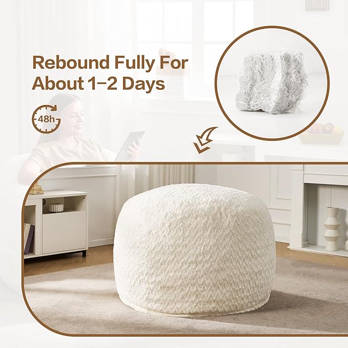 Hobestluk 3ft Bean Bag Chairs for Adults Large Beanbag Chair - Image 7