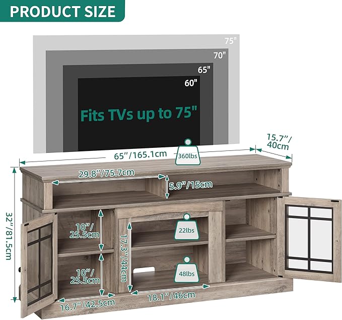 YITAHOME Modern TV Stand for 75 Inch TV, LED Entertainment Center - Image 3