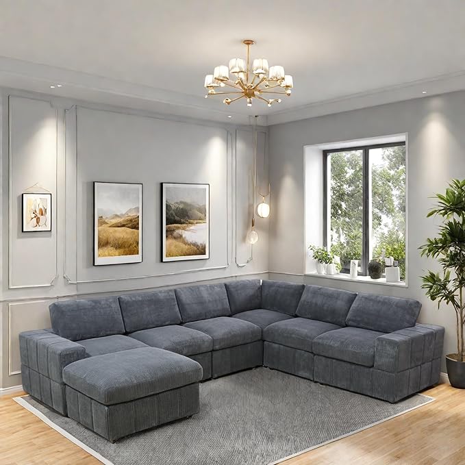 L Shaped Sectional Couches for Living Room, Modular Sectional Sofa - Image 4