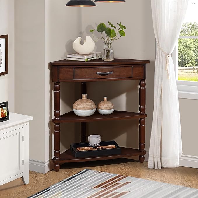 GDFStudio Trmxmbi 3 Tier Corner Console Table - Image 3