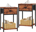 Furologee Nightstands Set of 2, Industrial End Table by Furologee