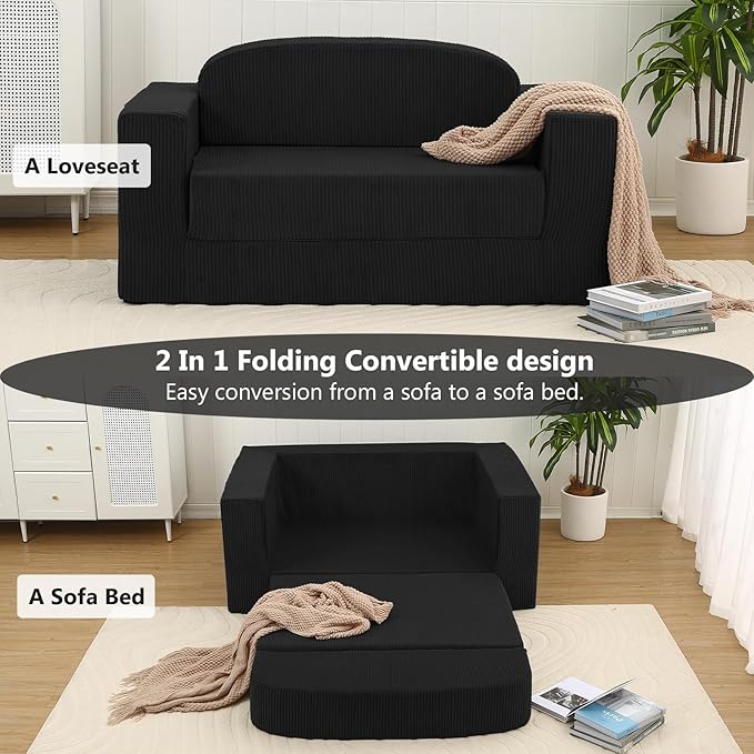 MeMoreCool Convertible Sofa Bed, Pull Out Loveseat Sleeper Sofa, Small Boneless - Image 7