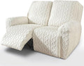 vctops 6 Pieces Geometric Jacquard Plush Recliner Loveseat Slipcovers Soft by vctops