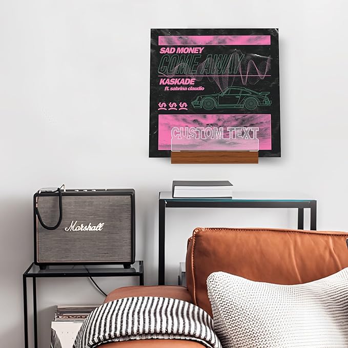Customized Vinyl Record Stand, Light up Record Holder, Wooden Acrylic Display - Image 5
