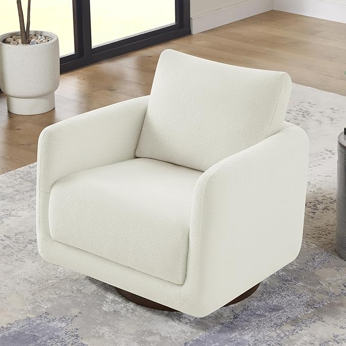 Modern Swivel Accent Chair, 360° Rotating Round Barrel Armchair - Image 6