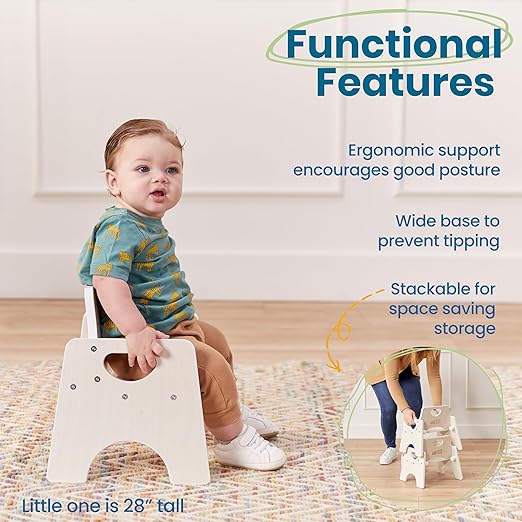 ECR4Kids Stackable Wooden Toddler Chair, Kids Furniture - Image 5