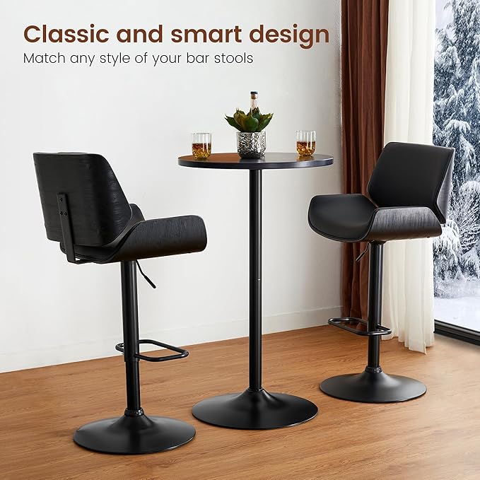 Glitzhome 39.5" H Round Bar Table Pub Table, Wood Top - Image 7