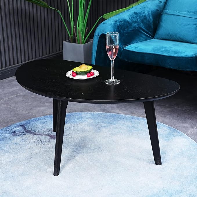 FIRMINANA Small Black Oval Coffee Table - Image 6